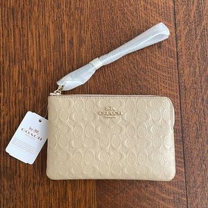 Coach corner zip wristlet (NWT)